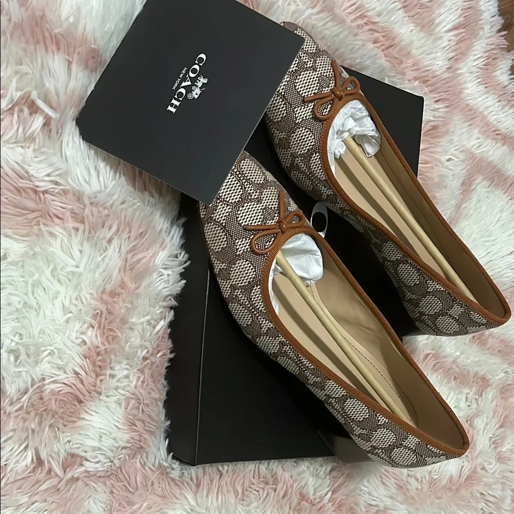 Coach Women's Brown Ballet Flats - Picture 3 of 3